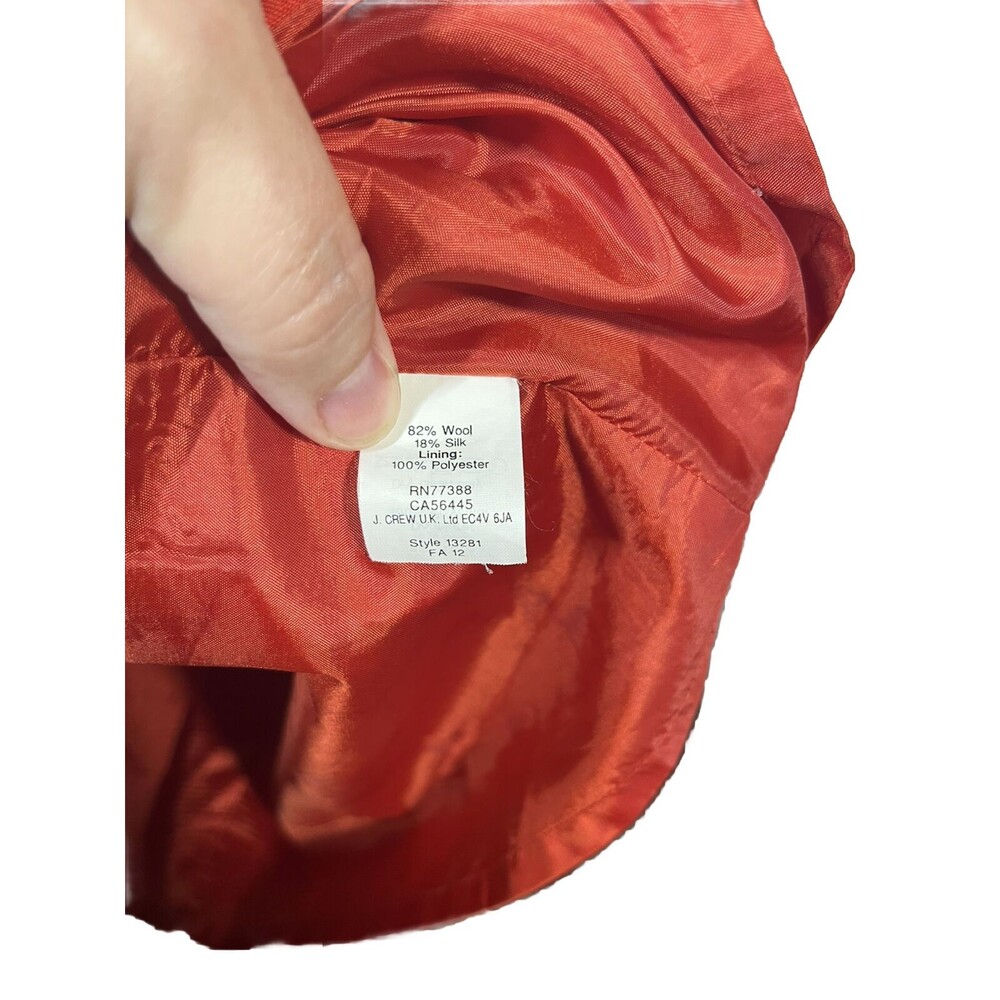 J. Crew Modern Allie Dress Wool/silk Blend Red Size 8 - Picture 8 of 8
